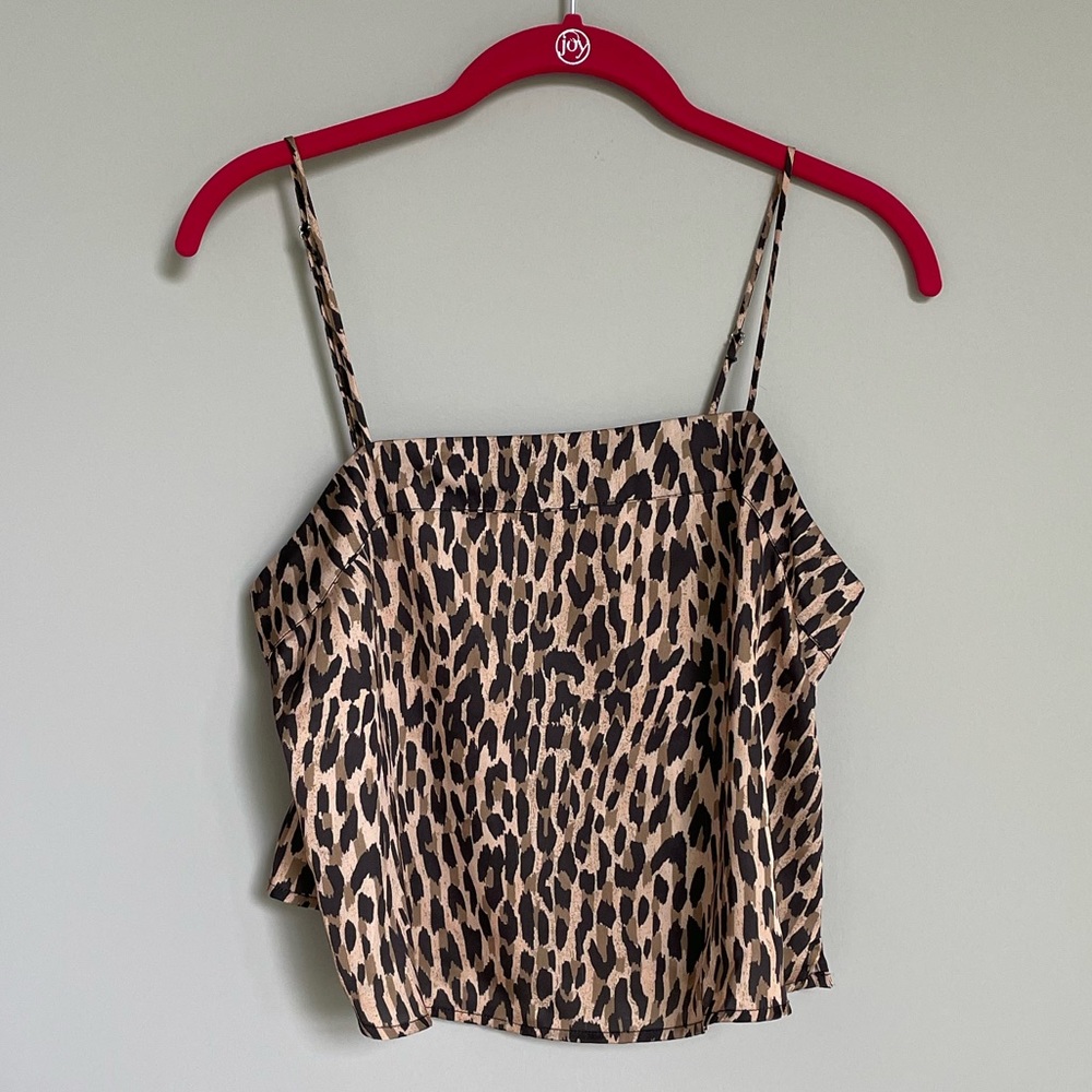 Urban Outfitters cheetah print cropped camisole tank top